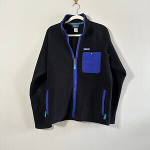 Patagonia Synchilla full zip fleece, men’s medium, color block, retro
